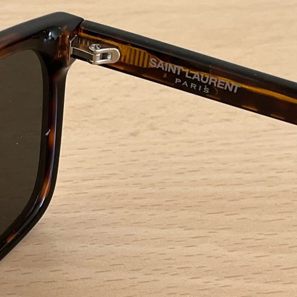 Saint Laurent Brown Tortoiseshell Havana Grey Lens Sunglasses BNWOT Unisex Paris - Picture 12 of 14